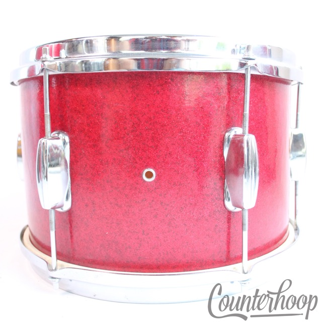 Pearl 12x8" Tom Drum Tempro Vintage 60s Red Sparkle Made In Japan 3Ply Shell* — main photograph