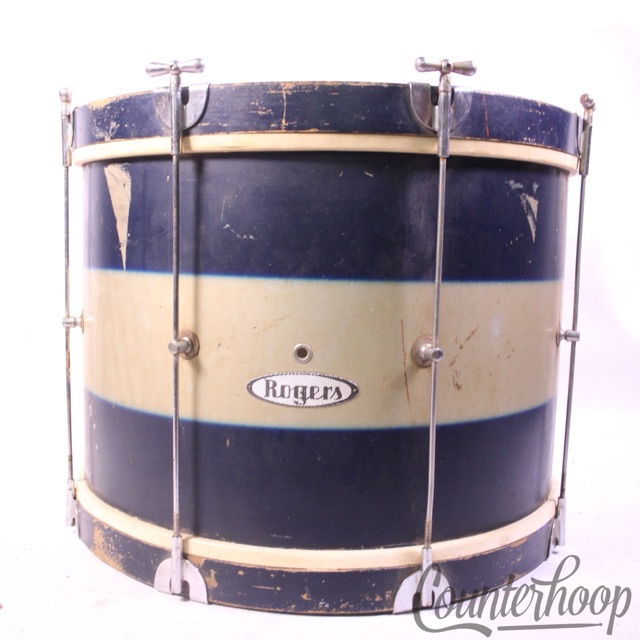 Rogers Cleveland 20x14" Bass Drum Blue Duco Classmate Model Vintage 60s Marching — main photograph