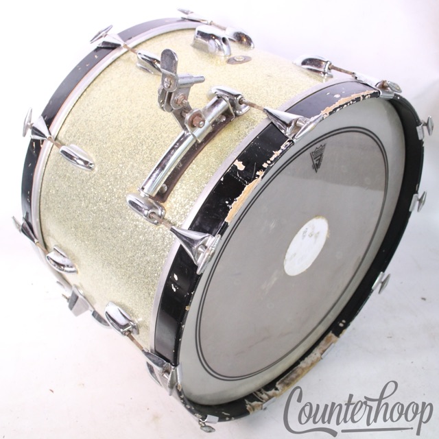 Slingerland 22x14"Silver Sparkle Bass Drum 3Ply Rail Mount Vintage60s Radio King — main photograph