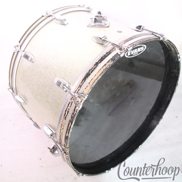 Ludwig 22x14"Silver Sparkle Bass Drum 3Ply Af.Mahogany Super Classic Vintage 60s — main photograph