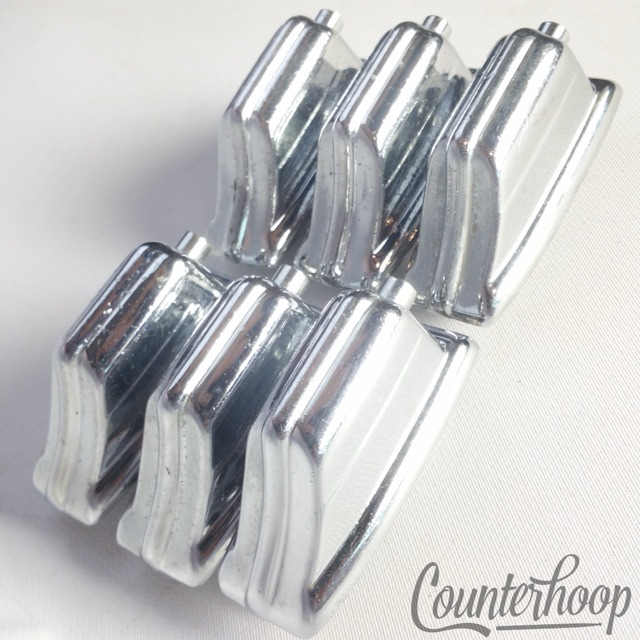 Rogers 6x Beavertail Tom/Snare Drum Lugs Chrome Powertone Vintage 60s Hex/Circle — main photograph