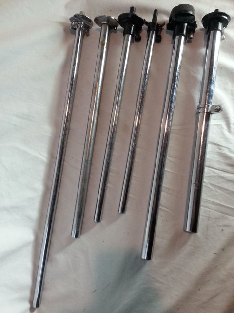 Hi-Hats Stands 6x Top Tubes+Cymbals Holders Parts Lot Vintage 60s Ludwig + More — main photograph