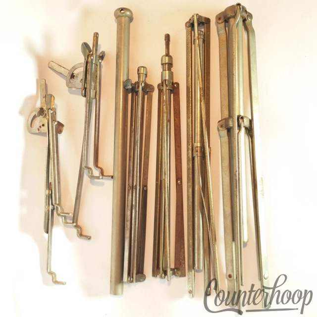 Ludwig Nickel Parts Lot Snare Drum/Cymbal/Music Stand Tripods Tubes Baskets 30s — main photograph