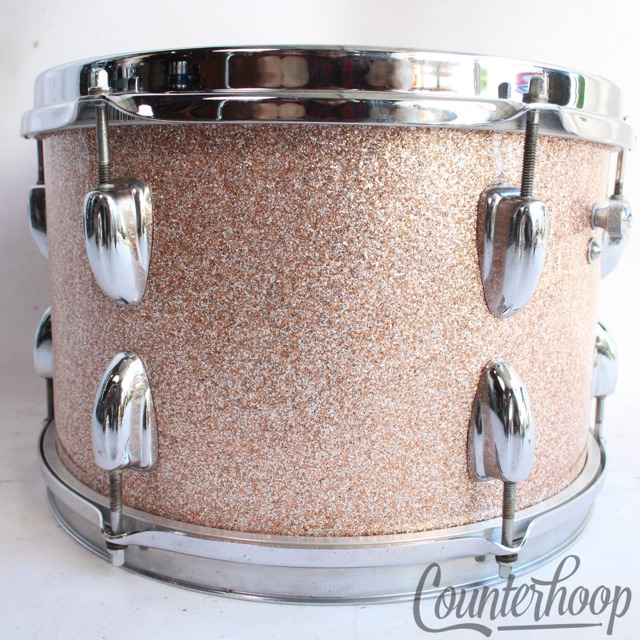 Slingerland 12x8" Champagne Sparkle Tom Drum Vintage 60s 3ply African Mahogany* — main photograph