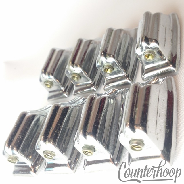 Rogers 8x Beavertail Tom/Floor Drum Lugs Chrome Powertone/Holiday Vintage60s USA — main photograph