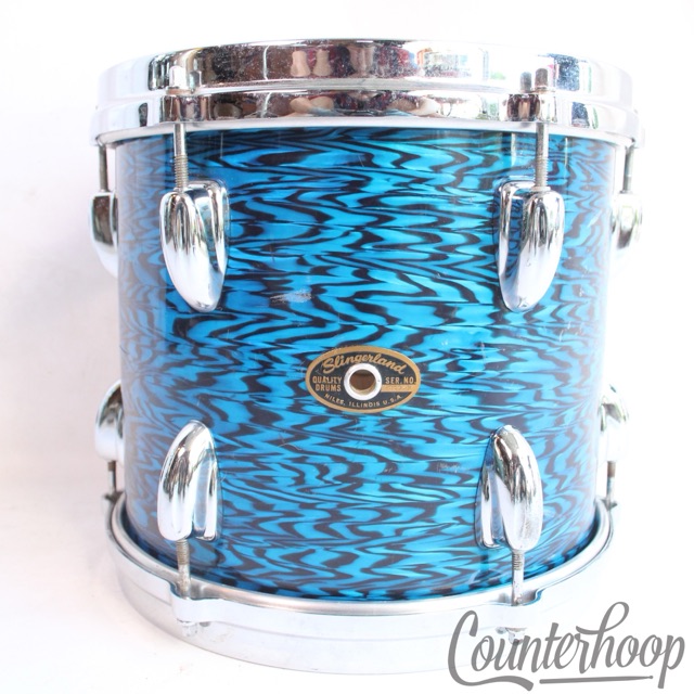 Slingerland 10x9" Tom Drum 60s Blue Agate Niles Sound King 1968 Set-O-Matic RARE — main photograph
