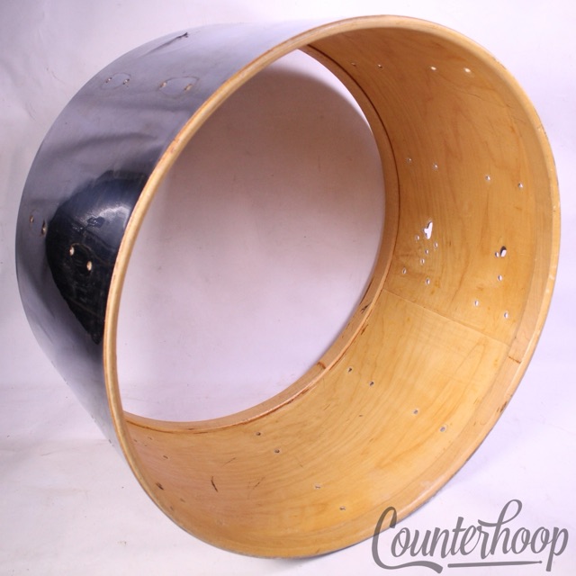Slingerland 24x14"Buddy Rich Virgin Bass Drum Shell Chrome Over Wood COW 70s3Ply — main photograph