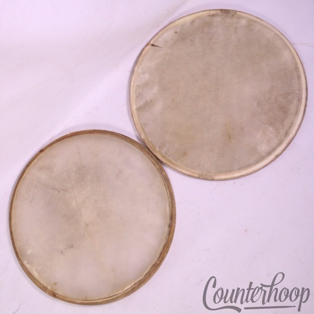 Ludwig 2x 12" Calf Skin Drum Heads Maple Flesh Hoops Batter/Resonant Snare 20s* — main photograph