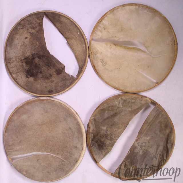 Ludwig 4x 13" Calf Skin Drum Heads Maple Flesh Hoops Batter/Resonant Snare/Tom* — main photograph