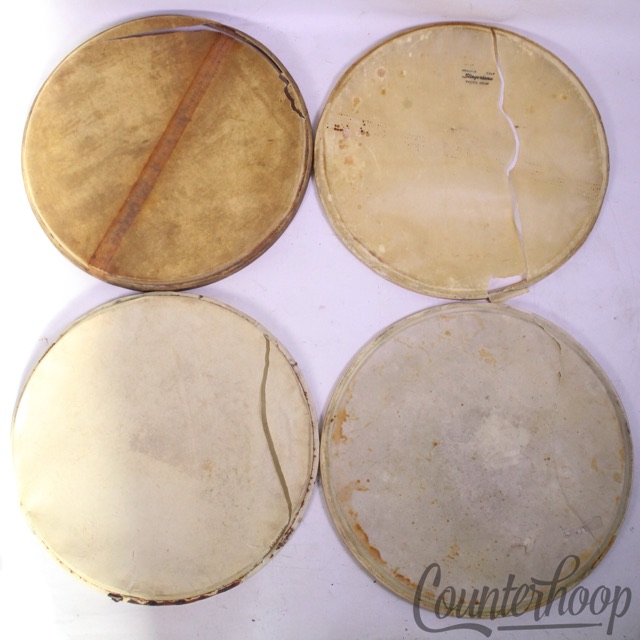 Ludwig/Slingerland 4x 14" Snare/Tom Drum Calf Skin Heads Batter/Resonant Set 30s — main photograph