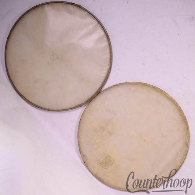 Leedy Super Uka Golden Anniversary Calf Skin Snare Drum Slunk+Indian Head 2x 14" — main photograph