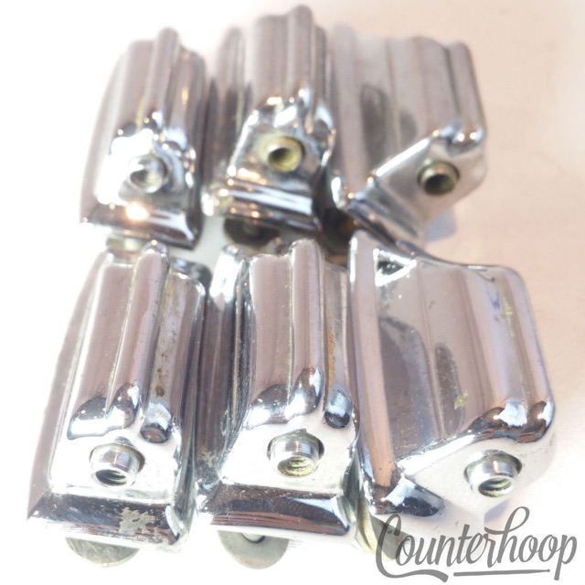 Rogers 6x Beavertail Tom Drum Lugs Chrome Powertone/Holiday 1st-Gen Cleveland 60 — main photograph