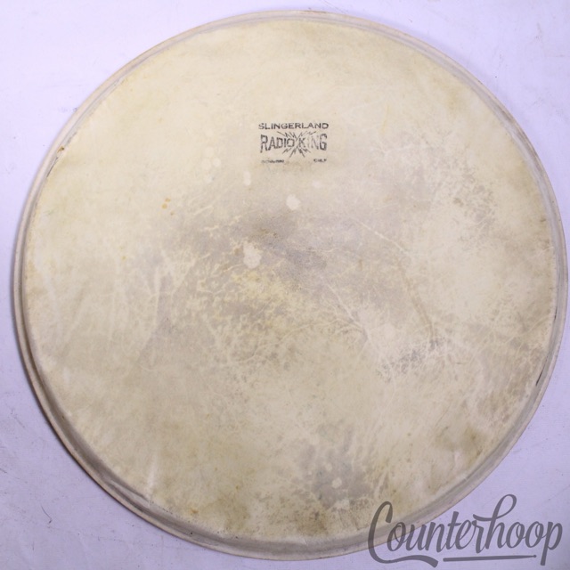 Slingerland Radio King Snare/Tom 14"Calf Skin Drum Head Batter/Resonant 40s USA — main photograph