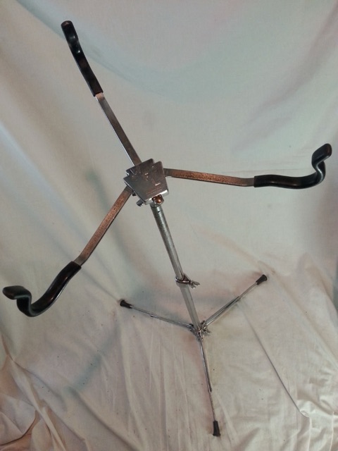 Ludwig WFL Flat-Base Snare Drum Stand Chrome Vintage 50s Flush Chicago USA Good — main photograph