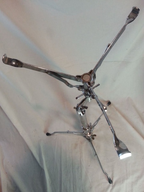 Ludwig "Atlas" Snare Drum Stand Chrome Vintage 60s-70s Sturdy Single-Braced USA — main photograph