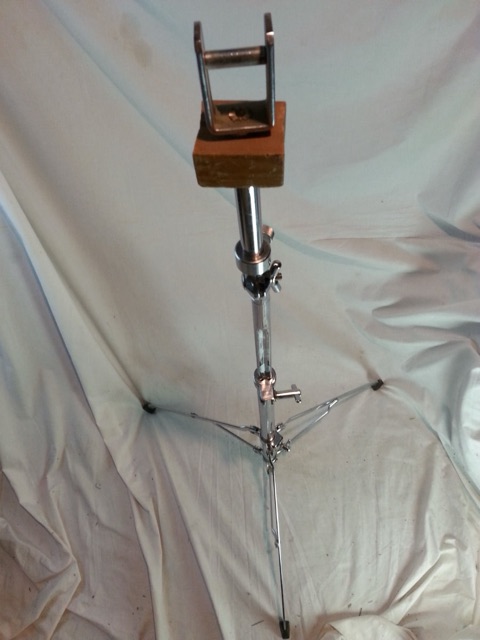 Pearl Double Concert Tom/Timbale Drum Clip Mount Stand Vintage 60s Chrome Wood* — main photograph