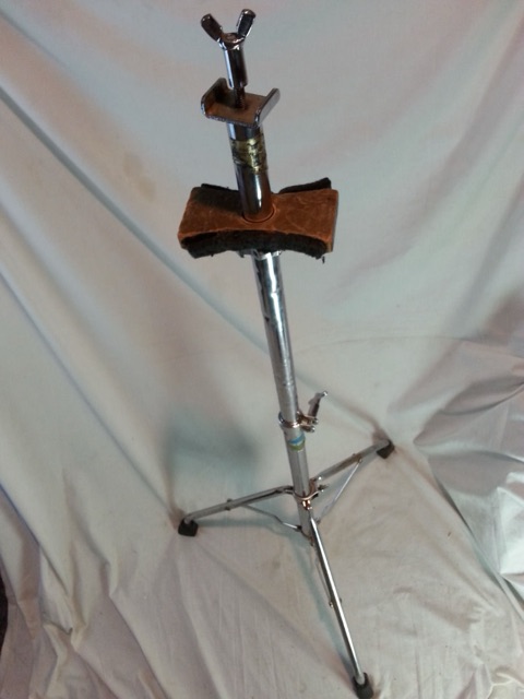 Timbale/Conga Double Drum Clip Mount on Ludwig Vintage 70s Tripod Stand Base — main photograph