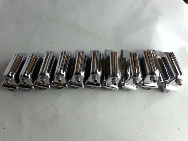 Rogers 10x Beavertail Bass Drum Lugs Chrome Spring-Less 9/72 XP8 70s Vintage* — main photograph