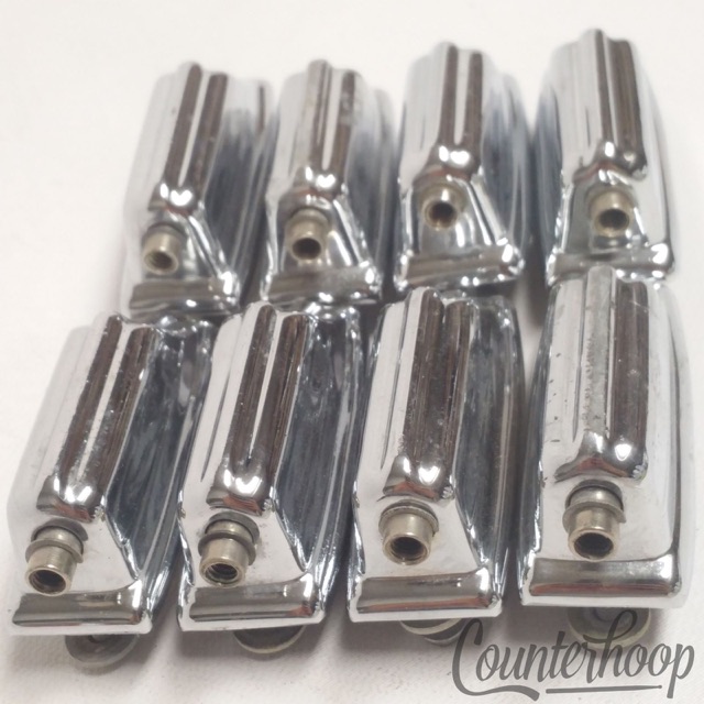 Rogers 8x Beavertail Bass Drum Lugs Chrome Spring-Less 9/72 XP8 70s Vintage USA — main photograph