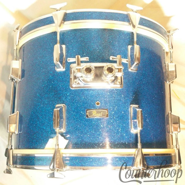 Pearl 20x14"Bass Drum Blue Sparkle Vintage 70s Made in Japan 6ply All Original* — main photograph