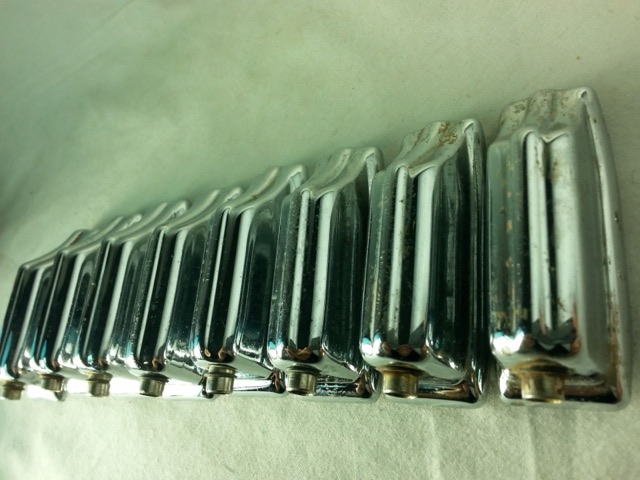 Rogers 8x Beavertail Bass Drum Lugs Chrome Spring-Less 9/72 XP8 70s Vintage* — main photograph