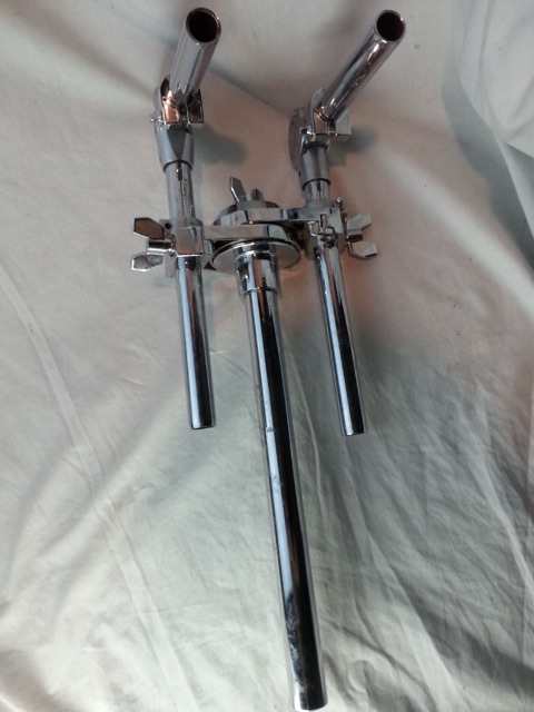 Pearl Double Tom Drum Mount 7/8"Tube Arms 1 1/8"Post Chrome Vintage* — main photograph