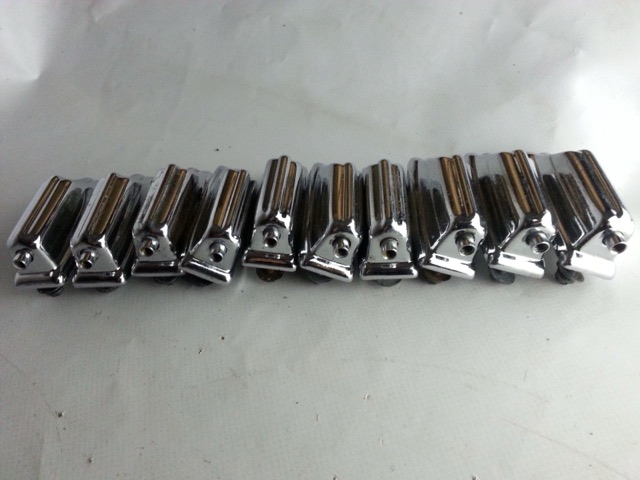 Rogers 10x Beavertail Bass Drum Lugs Chrome Powertone 9/72 70s Vintage* — main photograph