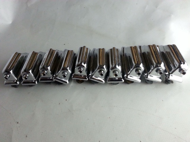 Rogers 10x Beavertail Bass Drum Lugs Chrome Powertone 9/72 70s Vintage* — main photograph