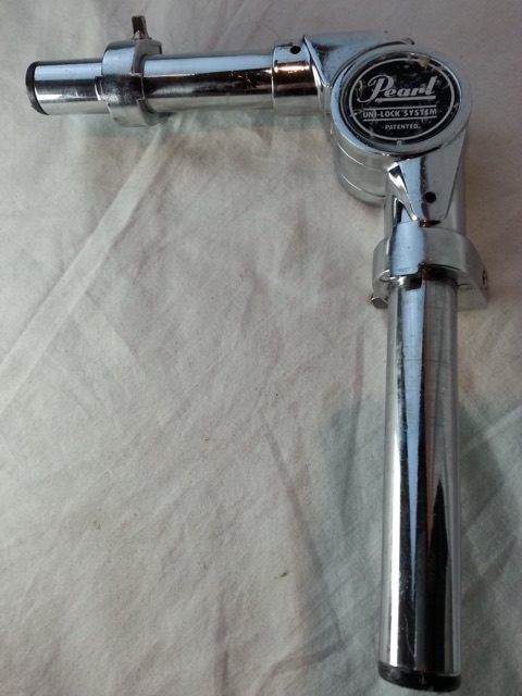 Pearl Single Tom Drum 7/8" Short Tube Arm Mount Chrome Made-Japan Sticker 80s* — main photograph
