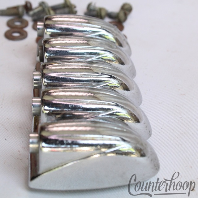 Gretsch 5x 12"Tom/Snare Drum Lugs Round Badge RB Chrome Vintage 60s Streamline — main photograph