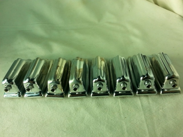 Rogers 8x Beavertail Bass Drum Lugs Chrome Spring-Less 9/72 XP8 70s Vintage* — main photograph