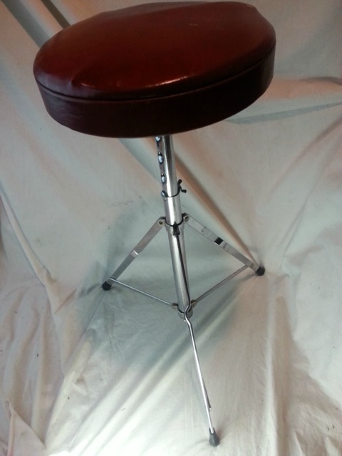 Ludwig Drum Throne Vintage 60s Chrome Red Seat Chair Set Adjustable Height* — main photograph