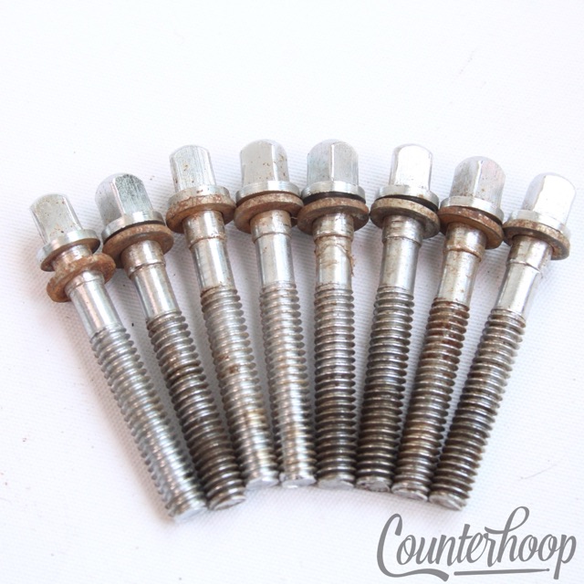 Gretsch 8x Tension T-Rods 1.5"Chrome Floor/Tom/Snare Drum Round Badge Vintage60s — main photograph