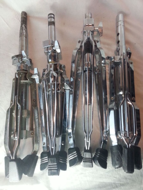 Pearl Drum Set Thrones 4x Tripod Parts Lot Double Braced Heavy Duty Chrome Kit* — main photograph