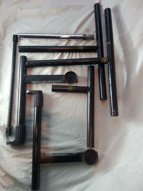 LP M Cohen Drum Stand Parts Lot Swivel Adjustment Tubes Holders Black +Rubber* — main photograph