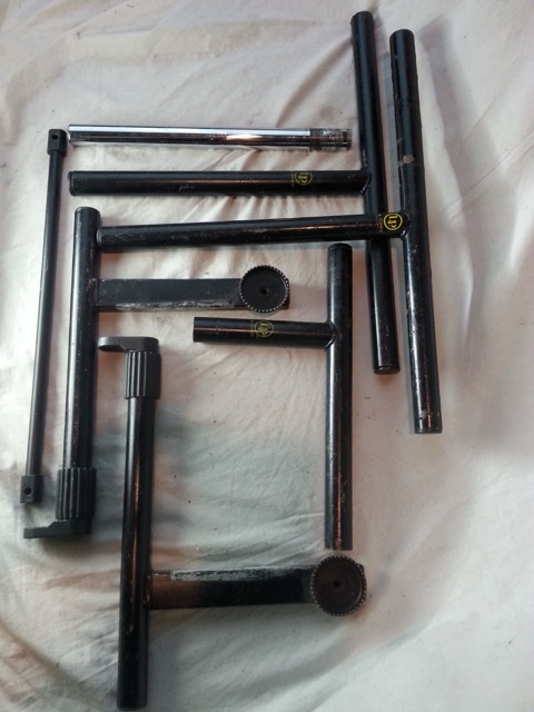 LP M Cohen Drum Stand Parts Lot Swivel Adjustment Tubes Holders Black +Rubber* — main photograph