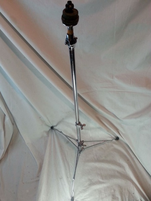 Ludwig Straight Cymbal Stand Crash/Ride Single-Braced Chrome Vintage 70s USA/UK — main photograph