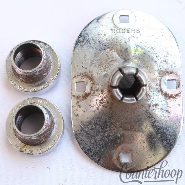 Rogers Swivomatic Angled Spur Mount+2 Machined Collets Bass Drum Tom Post/Cymbal — main photograph