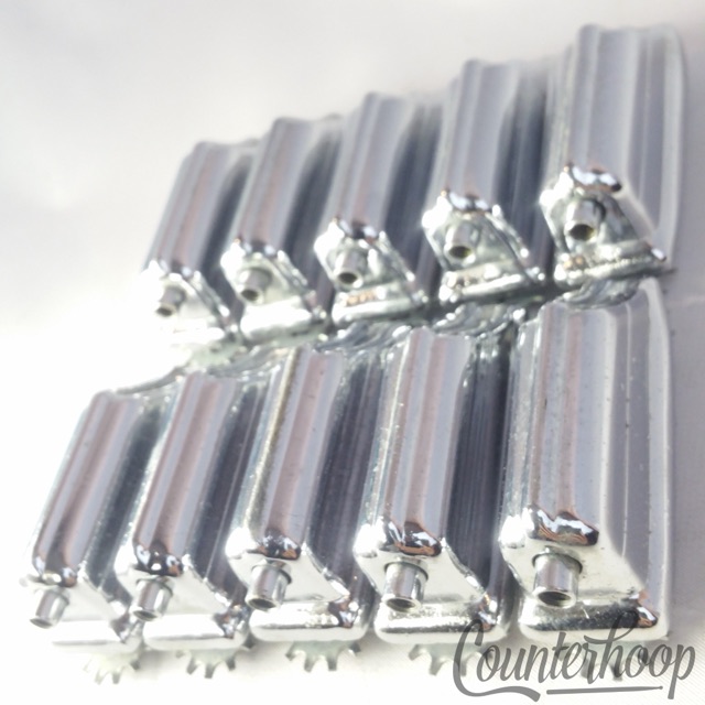 Rogers 10x Beavertail Bass Drum Lugs Chrome Dayton Powertone Large Vintage 60s* — main photograph