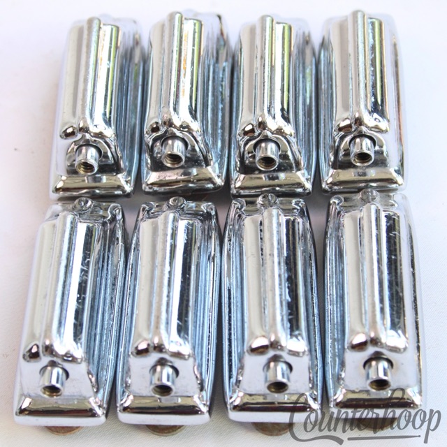 Rogers 8x Beavertail Bass Drum Lugs Chrome Dayton Powertone Vintage 60s USA Set — main photograph
