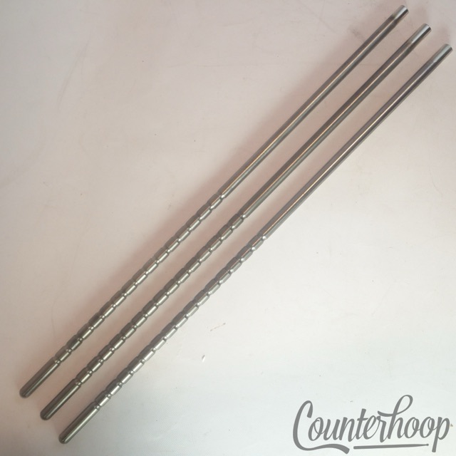 Leedy 3x 16/18"Floor Tom Drum Legs 18"Nickel Straight Vintage 30s-40s USA Groove — main photograph