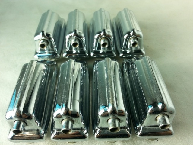 Rogers 8x Beavertail Bass Drum Lugs Chrome Cleveland/Dayton Powertone Vintage60s — main photograph