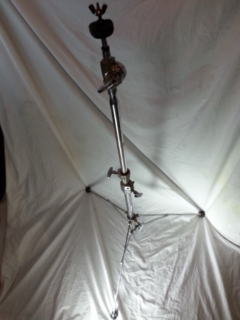 Ludwig Rocker Ride/Crash Straight Cymbal Stand Vintage 80s 3-Section Chrome* — main photograph
