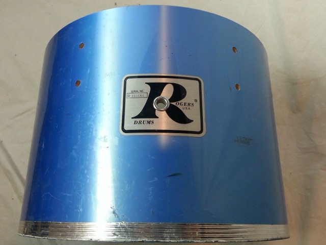 Rogers 13x9"Tom Drum Shell Vintage 70s Blue Mist Big R USA 8ply Solid 100%Maple — main photograph