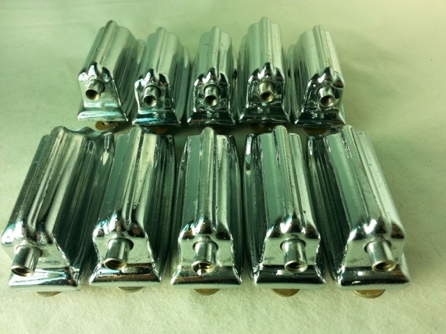 Rogers 10x Beavertail Bass Drum Lugs Chrome Cleveland Holiday Powertone Gen1 60s — main photograph