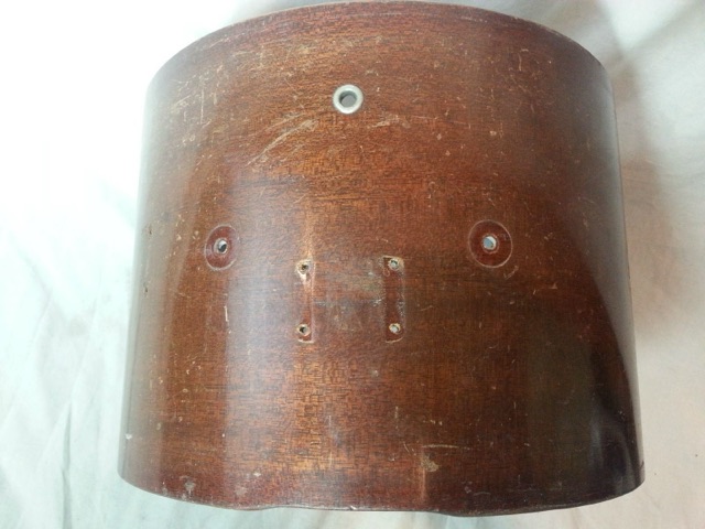 Rogers 14x10"Marching Snare Drum Shell Vintage 60s 3ply Jasper African Mahogany — main photograph