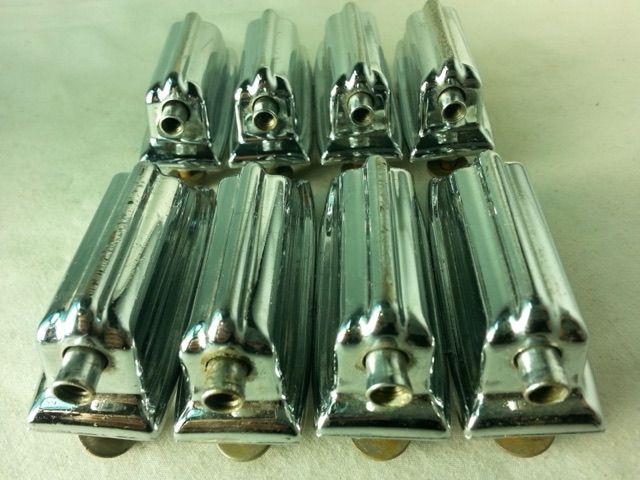 Rogers 8x Beavertail Bass Drum Lugs Chrome Cleveland Holiday Powertone Gen1 60s — main photograph
