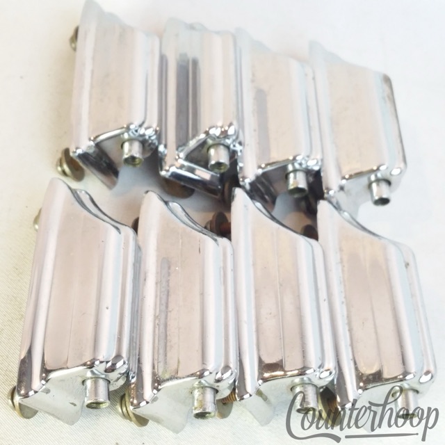 Rogers 8x Beavertail Bass Drum Lugs Chrome Cleveland Holiday Powertone Gen1 60s — main photograph