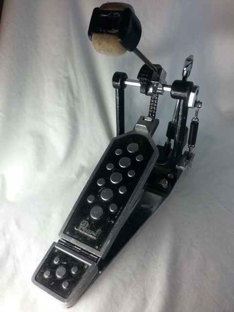 Pearl Bass Drum Pedal Double Chain Solid Base Plate Single-Spring Vintage 80s* — main photograph