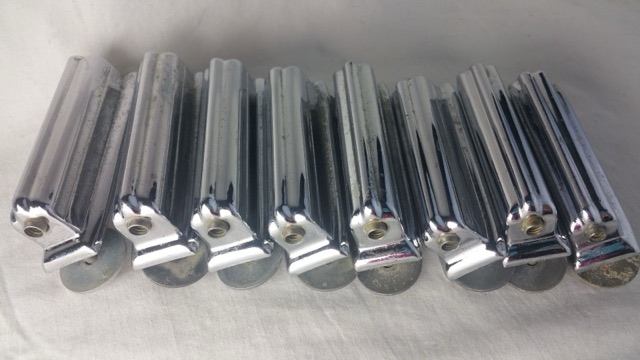 Rogers 8x Beavertail Bass Drum Lugs Chrome Tower Center Holiday Era 60s Vintage — main photograph